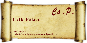 Csik Petra névjegykártya